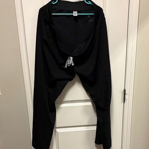 Figs Black Pants with Teal Hanger Accent
